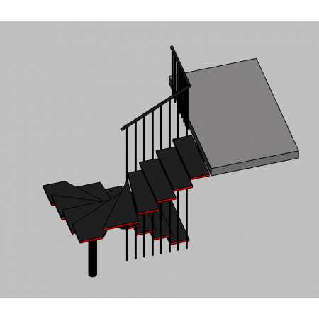 Металлическая лестница между этажами 